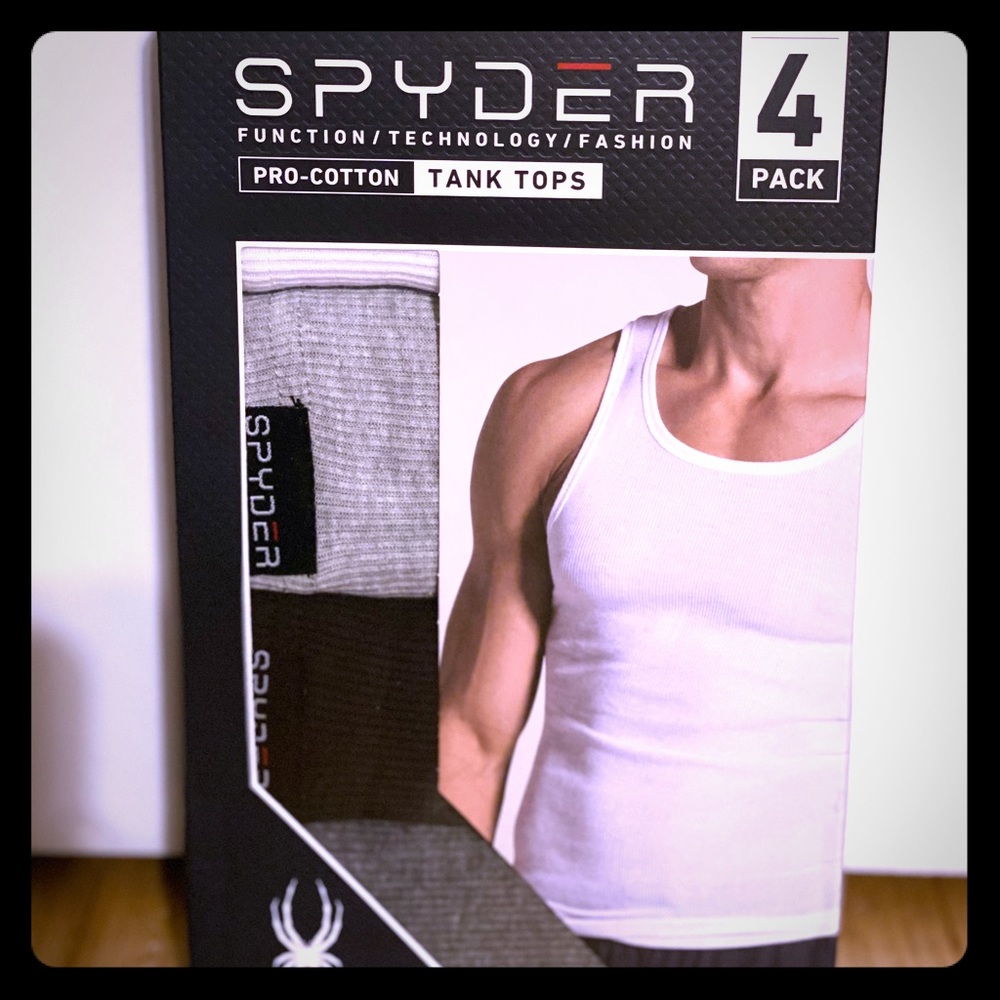 Spyder Spider Pro Cotton Large Ribbed Tank Tops x4